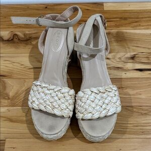 Braided Espadrille Wedge Sandals - Cream - Women's